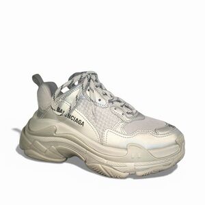 Balenciaga Triple S Sneakers in Metallic Silver